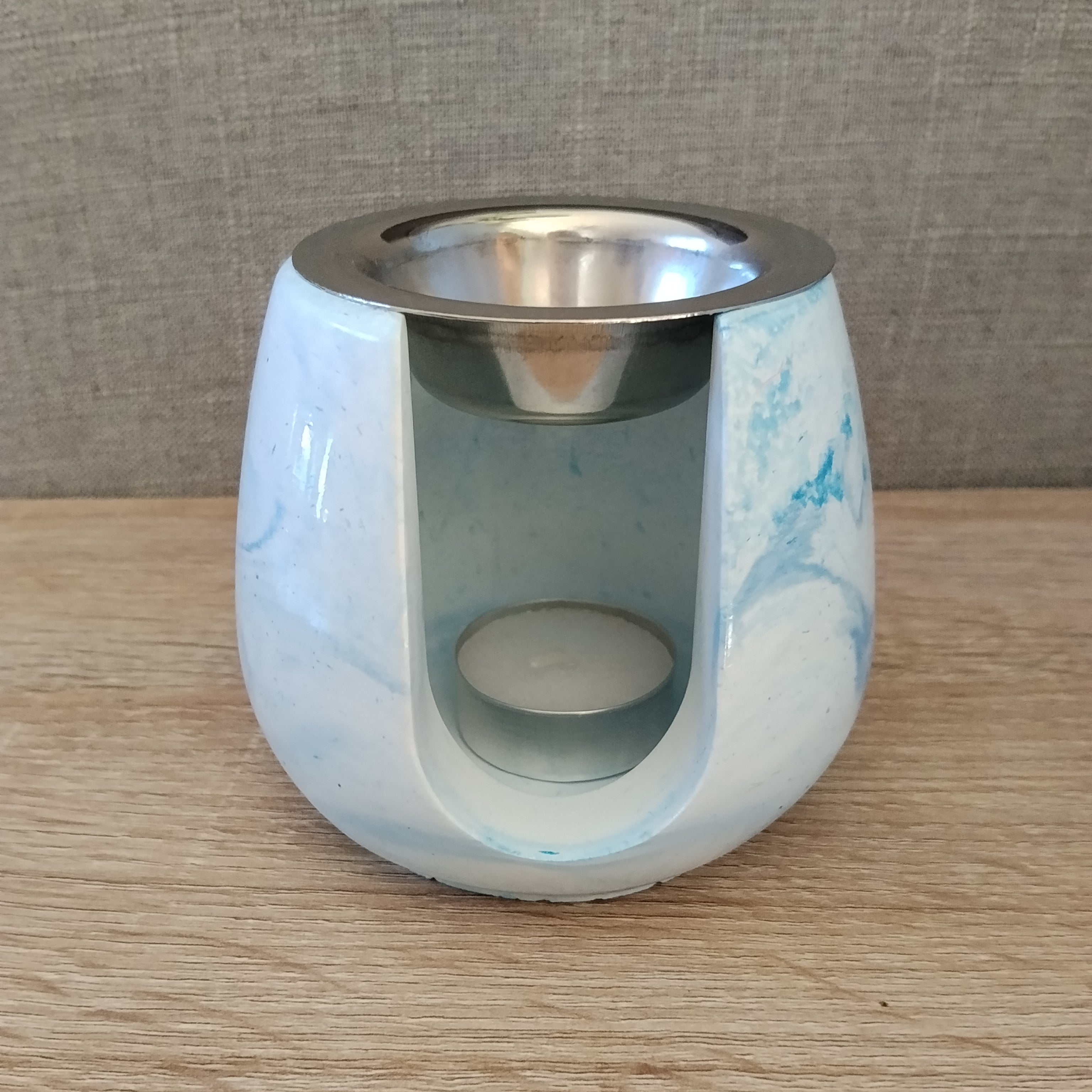 Brûleur Blanc marbré de Bleu